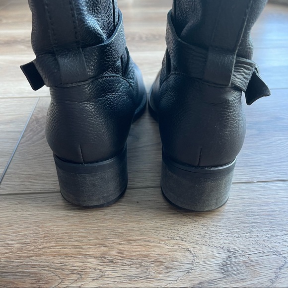 J. Crew Ryder Short Black Leather Buckle Boots - Picture 12 of 15